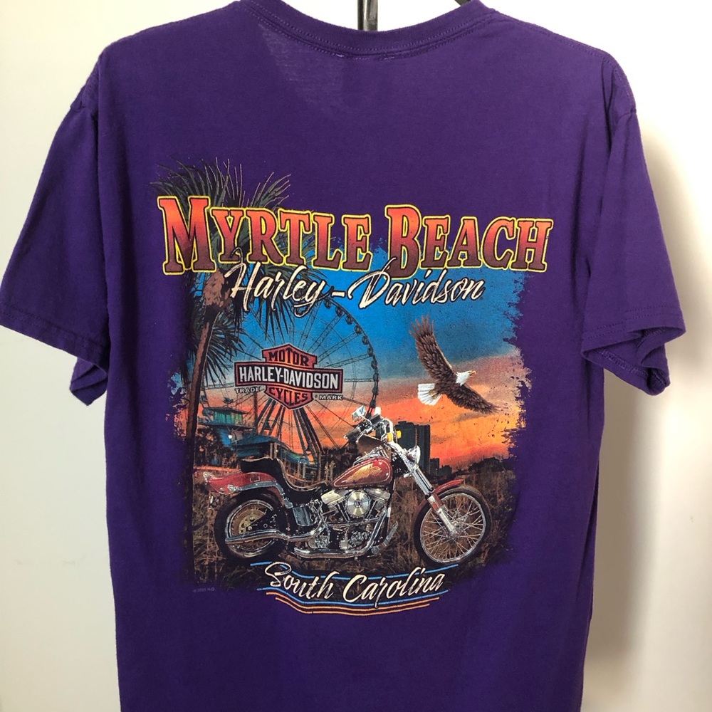 Harley-Davidson Purple Myrtle Beach Motorcycle Graphic Tee